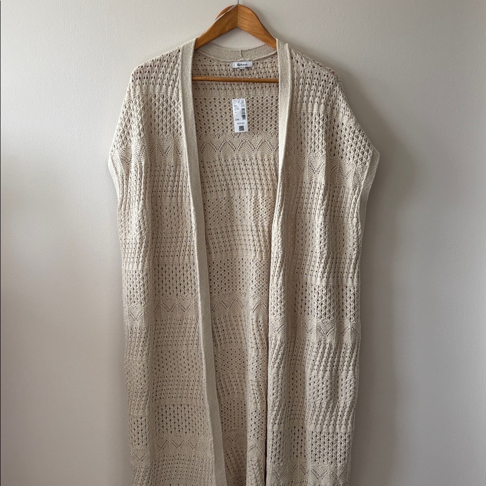 Reitmans Beige Open-Knit Cardigan